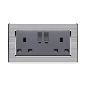 Home Hotel White Small Waterproof Outlet Plug Charger British Wall Switch 13a Uk Socket With 2 Usb 3 Pin