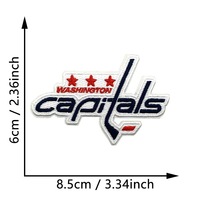 Écusson brodé thermocollant ou à coudre avec logo d'équipe de hockey sur glace, pour uniforme, maillot, casquette, sac à dos, DIY
