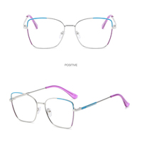 Lunettes anti-lumière bleue photochromiques pour femmes, monture carrée surdimensionnée en métal, couleurs patchwork, photogray, anti-reflet, anti-UV400