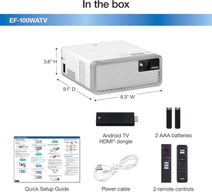 โปรเจคเตอร์เลเซอร์อัจฉริยะ EF-100 พร้อม Android TV - สีขาว - Product Image 3