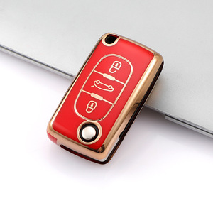 Cover per Chiave <span class=keywords><strong>Peugeot</strong></span> a 3 Pulsanti in TPU con Bordo Dorato per 207 307 308 3008 408 <span class=keywords><strong>508</strong></span>, Antiurto e Compatibile con Segnale - Product Image 5