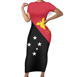 Vestido Maxi <span class=keywords><strong>de</strong></span> Papúa Nueva Guinea con Estampado <span class=keywords><strong>de</strong></span> Aves del Paraíso, Vestidos <span class=keywords><strong>de</strong></span> Manga Corta para Mujer, Vestido Casual Personalizado <span class=keywords><strong>de</strong></span> Talla Grande para Mujer - Product Image 2