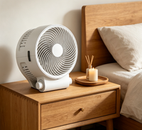 Ventilateur de circulation portable OEM, fonction chauffage, 1000W/2000W, forme ronde Vortex pour salle de bain ou salon - Prise EU