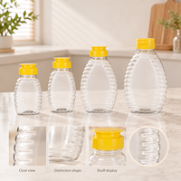 Botella Transparente de Plástico para Miel, Grado Alimenticio, Pequeña, Dispensador de Jarabe, Envase al por Mayor