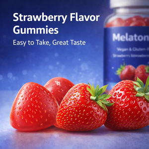 Gommes à mâcher à la mélatonine, saveur fraise, soutien au sommeil et à la relaxation, végétaliennes, sans gluten, 60 unités - Product Image 5