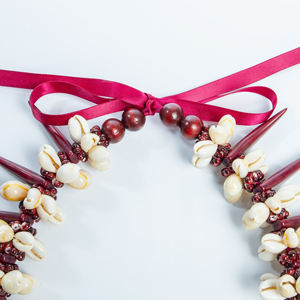 سامون خمر مارون طبيعي مونغو عتيق أنواب أكريليك أسنان Ula Nifo Lei قلادة سلسلة حبلا - Product Image 6