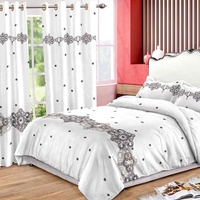 Ensemble de rideaux de chambre à coucher, design 3D imprimé, teinture en fil, 100% polyester, translucide, isolant, écologique, toutes saisons