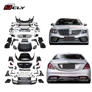 For Benz S class W221 upgrade W222 S65 AMG body kit W221 old to new W222 bumper hood headlight taillight fender