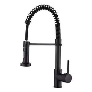 Rubinetto da <span class=keywords><strong>cucina</strong></span> a molla monocomando nero opaco, girevole a 360°, caldo/freddo, con doccetta estraibile, per lavello - Product Image 1