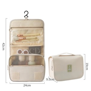 Toiletry <b>Bag</b> Double Layer Water Resistant Oxford Fabric Hook Type Multifunction Modern Bathroom <b>Storage</b> Rectangle 33x15x85cm - Product Image 4