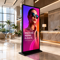 Kiosque numérique à écran tactile LCD en verre trempé, résistant aux vandales, 85 pouces, écran plein format, sur pied, pour affichage publicitaire