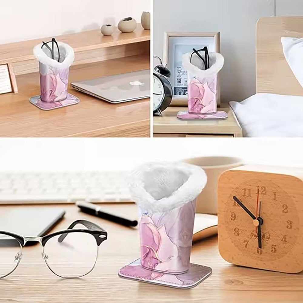 Luxshiny Porte-Lunettes Doublé Peluche Avec Base Magnétique - Présentoir Vertical Élégant Pour Bureau