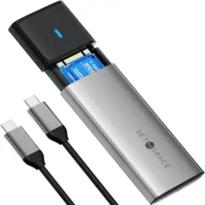 Boîtier SSD M.2 SATA USB-C sans outil avec boîtier en aluminium, support UASP Trim et boîtier SSD M.2 SATA 5Gbps