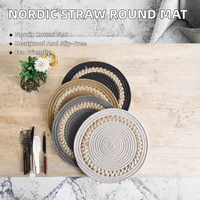 Tapis de table rond écologique isolant de style nordique en terylène de 10 mm d'épaisseur, 22x22 cm, pour la maison, la cuisine et l'hôtellerie-restauration