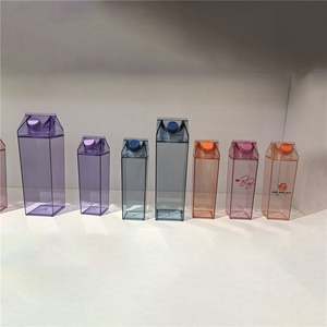 2026 Minimalist Plastic <b>Clear</b> Milk Juice Leak-Proof Square 500Ml Reusable Jug Bulk Container <b>Box</b> Party Travel Outdoor - Product Image 1