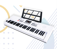 Students Music Learning Portable Lightweight 61-Key Digital Piano Keyboard with Lighting Plastic Material Educational Instrument