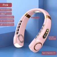 Ventilateur de cou portable sans pales, mini climatiseur numérique rechargeable à suspendre autour du cou