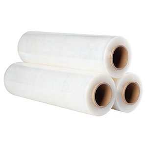 Rouleau <span class=keywords><strong>de</strong></span> Film étirable PE haute brillance faible quantité minimale <span class=keywords><strong>de</strong></span> commande en <span class=keywords><strong>plastique</strong></span> <span class=keywords><strong>de</strong></span> <span class=keywords><strong>protection</strong></span> souple emballé à la main utilisation palette logistique Wrap Jumbo Roll - Product Image 1