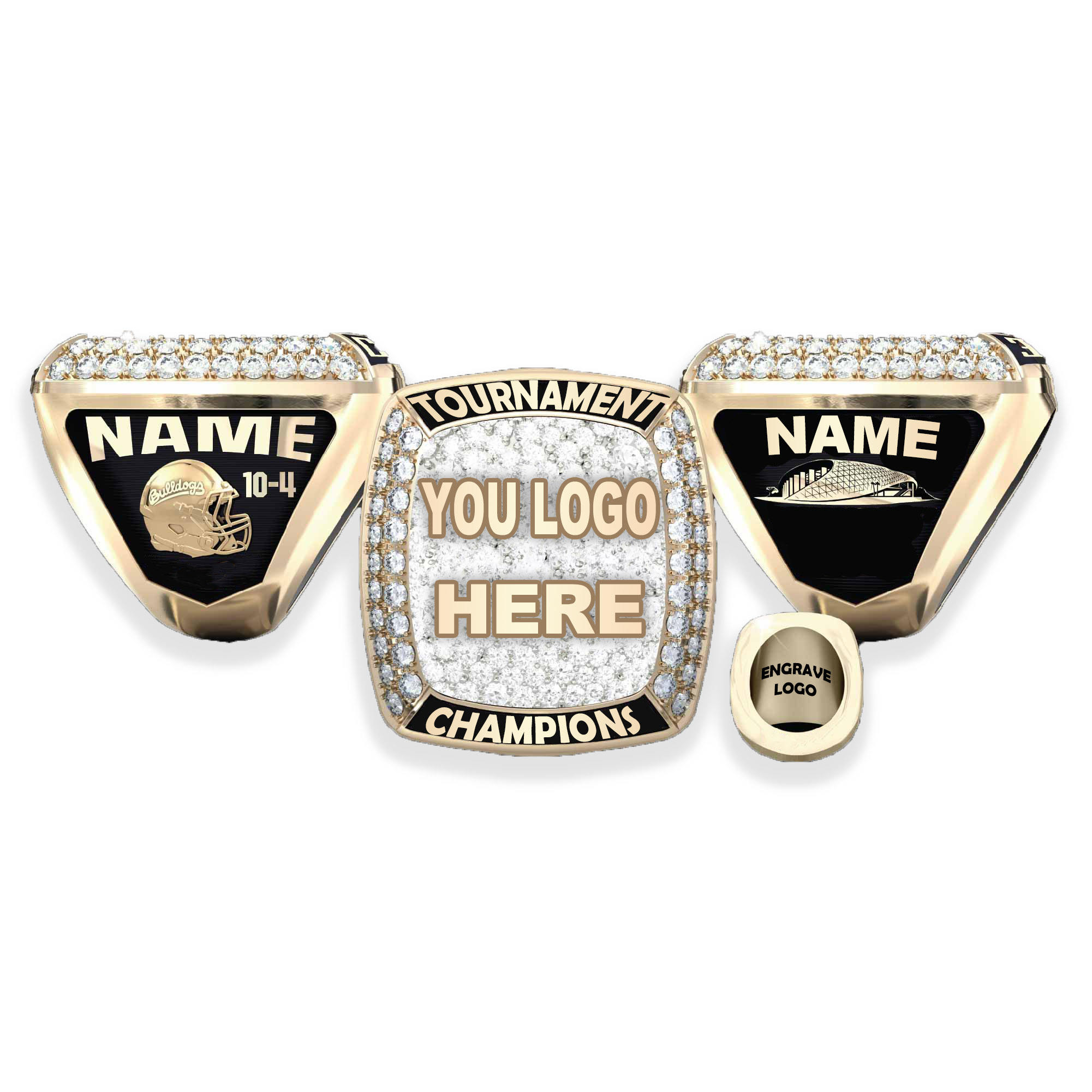 Designer Championship Ring Custom Fashion Sterling Silver Gold Usssa  Championship Rings for Baseball Tournaments