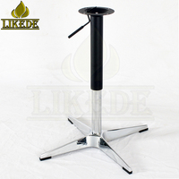 Pied de table réglable en hauteur à 4 pattes en aluminium avec vérin à gaz pour tables de salle à manger, de bar, de café et de conférence