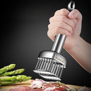 Agujas afiladas de acero inoxidable para ablandar carne, herramienta pequeña de metal para picar y ablandar carne de res, pollo y cerdo. - Product Image 1