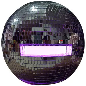 Custom Party Club Props Decoration Colorful LED Light Inflatable Disco Mirror Ball Helmet