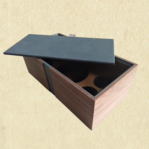 Boîte cadeau en bois rectangulaire en noyer 10 mm, boîte à gâteaux de lune faite à la main, emballage artisanal - Product Image 2