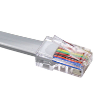 Kabel Jumper CAT8 SFTP Berlapis Emas dengan Konektor RJ45 PVC, Kabel Patch Ethernet Tembaga Komunikasi Tinggi Tahan Api CAT 8