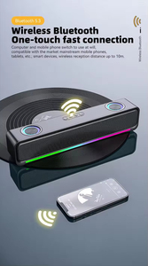 Barre de son de jeu RGB de bureau CHXDEV, petite, sans fil, Bluetooth, avec carte audio intégrée et batterie - Product Image 4