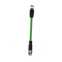 Connecteur Ethernet industriel M12 vers RJ45 pour capteurs, étanche IP67, câble PUR Cat6a à 4 broches avec code D, prise mâle personnalisable