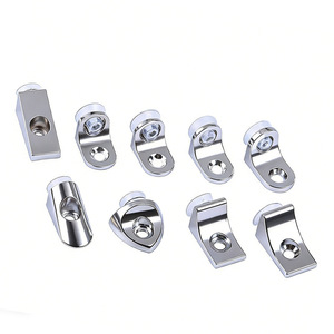 Stainless Steel Shelf <b>Brackets</b> Support Clips For Wardrobe Partition And Glass Fixing <b>Silver</b> Durable Hardware Accessories - Product Image 1