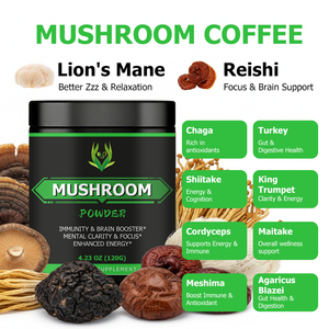 Wholesale Price Mushroom Coffee Powder Immunity & Brain Booster Coffee Support Clarity and Focus Mushroom <b>Supplement</b> Drink - Product Image 4