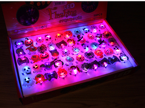 <span class=keywords><strong>Halloween</strong></span> ánh sáng lên phát sáng Nhẫn 50pcs <span class=keywords><strong>Halloween</strong></span> Đảng ủng hộ LED Nhẫn nhấp nháy phát sáng Nhẫn ngón tay vui vẻ đồ chơi cho trẻ em người lớn - Product Image 5