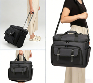 Bolsa de poliéster de gran capacidad con ruedas para profesores, bolso de mano para profesores, maleta de viaje multifuncional con cremallera y ruedas desmontables - Product Image 2