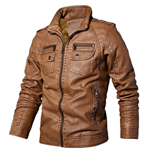 Chaquetas de Cuero para Hombre, Diseño Liso Informal Personalizado, Cálidas y Cómodas para Invierno - Product Image 1