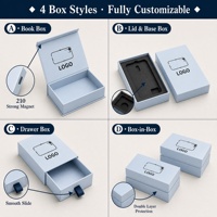 Boîte d'emballage de luxe personnalisée en carton rigide avec couvercle et base, avec insert en mousse EVA noire sur mesure pour accessoires électroniques
