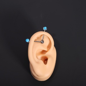 YW nuevo diseño G23 titanio dos vías bola móvil girar pendientes espiral cuerpo Piercing joyería 1, 6X14MM tamaño al por mayor - Product Image 3
