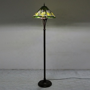 Lámpara de Pie LED de Vidrio Teñido Tradicional LongHuiJing de 16 Pulgadas, Pantalla Hecha a Mano, Altura Ajustable, Alto Brillo, Multicolor - Product Image 3