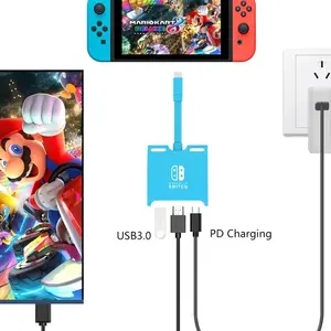 3 in 1 USB C hub Multifunctional PD Charge 100W HD 4K Nintend Switch Game Accessories hub