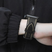 Bracelet de montre en cuir véritable pour Apple Watch série 8 7 6 5 4 3 2 1, 38 40 41 42 44 45 49mm