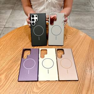 Compatible avec l'étui de téléphone Samsung S25, grand trou, sensation de peau, cuir synthétique magnétique, S24 antichoc, S23 coque de protection - Product Image 5