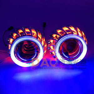 DeAO nouveaux autres accessoires d'éclairage de voiture 2.5 pouces Double anneau d'yeux d'ange H1 <span class=keywords><strong>H7</strong></span> 9005 BI Kit de lentille Led projecteur de voiture phare universel - Product Image 3