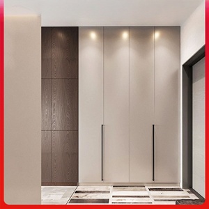 Armoire personnalisable sans poignées avec porte-pantalons, devis de conception 3D gratuit, résistante à l'humidité et aux termites <span class=keywords><strong>pour</strong></span> les résidences de taille moyenne - Product Image 4