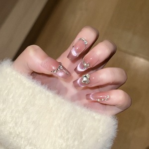 <span class=keywords><strong>Faux</strong></span> <span class=keywords><strong>ongles</strong></span> gel pression en acrylique en forme <span class=keywords><strong>de</strong></span> stiletto, fait à la main en ABS pur, carré français pour doigts, 10 pièces en vrac, vente en gros - Product Image 2