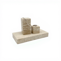 Support de présentation et organisateur de bijoux en pierre de travertin moderne NANWEI, design incurvé, forme irrégulière, décoration créative pour la maison