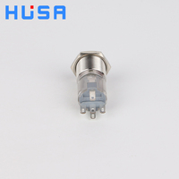 HUSA Bouton Commutateurs 16mm Étanche Ip67 12V Lumineux Led En Acier Inoxydable Momentané Verrouillage On Off Métal Bouton Poussoir Interrupteur