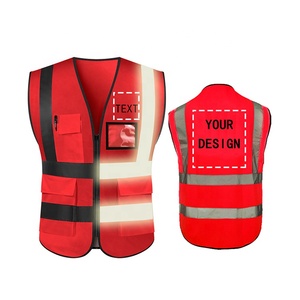 Assurance de travail en tissu polyester, produit de sécurité avec 5 poches, logo personnalisé hi vis - Product Image 4