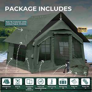 Tente gonflable à double couche <span class=keywords><strong>quatre</strong></span> <span class=keywords><strong>saisons</strong></span> avec tissu Oxford 600D imperméable et coupe-vent, installation rapide pour le camping en plein air - Product Image 2