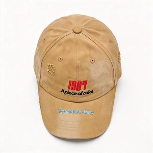 Gorra de Papá Estilo Retro 1987 con Estampado Desgastado Color Caqui, Gorra Casual Unisex para Streetwear, Gorra de Papá Ajustable de Algodón al por Mayor - Product Image 4