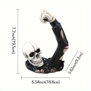 Linterna <span class=keywords><strong>Esqueleto</strong></span> Halloween Decoración Resina Figura <span class=keywords><strong>Esqueleto</strong></span> Sosteniendo Farol Decoración Jardín Patio Adorno Espeluznante - Product Image 2